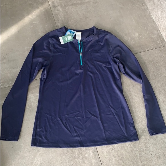 L.L. Bean Sun-blocking Rash-guard Top ππ»ββοΈ NWT - Picture 1 of 8